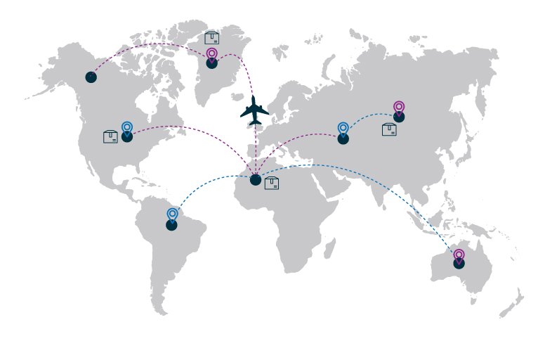 Global forwarding Baltrans Louis Vuitton sculptures